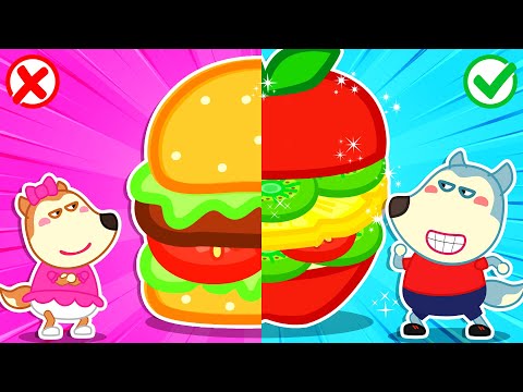 Which Burger is Better? Unhealthy Food vs Healthy Food 🐺 Funny Stories for Kids @LYCAN1-d2g
