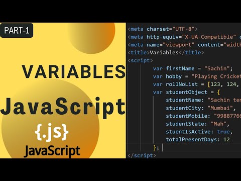 Variables in JavaScript | JavaScript Tutorial | JavaScript tutorial for beginners | Part 1