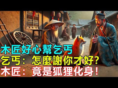 民間故事：木匠好心幫乞丐，乞丐：怎麼謝你才好？木匠：竟是狐狸化身！