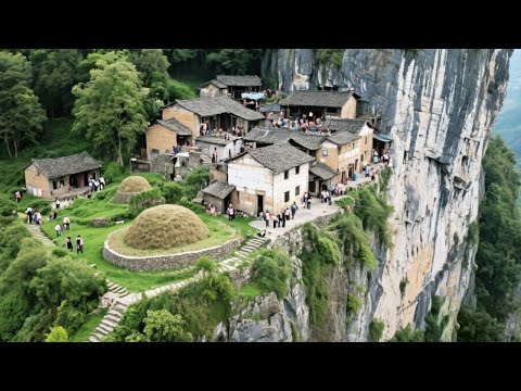 探秘湖北悬崖上的鱼木寨，房子旁边就是古墓，人坟同屋上百年实属罕见【乡村阿泰】