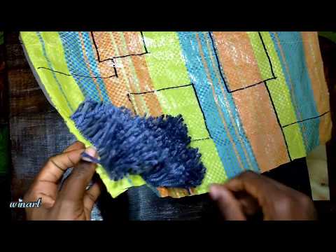 How to make door mat using gunia sack// DIY Shaggy mat at home// Handmade mat //