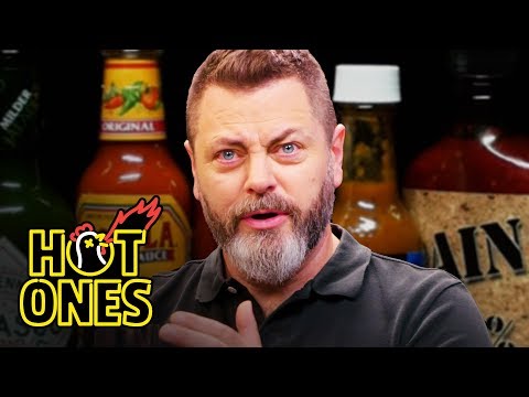 Nick Offerman Gets the Job Done While Eating Spicy Wings | Hot Ones