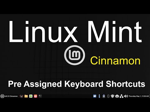 Linux Mint 22.1 - Cinnamon - Preassigned Keyboard shortcuts.
