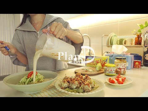 Summer Cleaning with Daiso Supplies, Spicy Rolled Mandu, Pasta Ice Cream Vlog