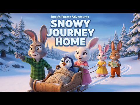 Buck’s Forest Adventures – The Lost Penguin’s Snowy Journey Home! 🐧❄️ Safe Winter Story for Kids