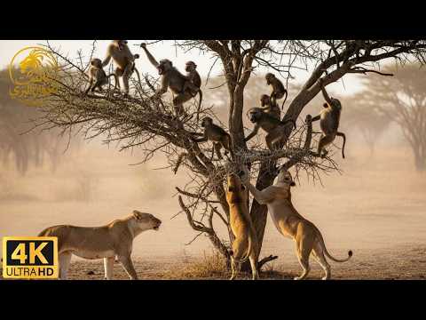 الحرب المميتة في سيرينجيتي. مأساة قطيع قردة البابون | وثائقي حيوانات