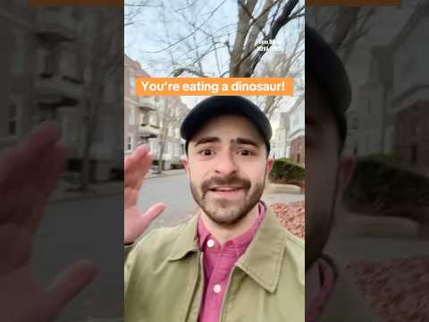 You're eating a dinosaur! 🦖 #dinosaur #shorts #chicken