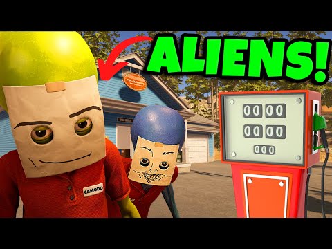 Gas Station Simulator…But We’re Secretly ALIENS?! (Roadside Research)