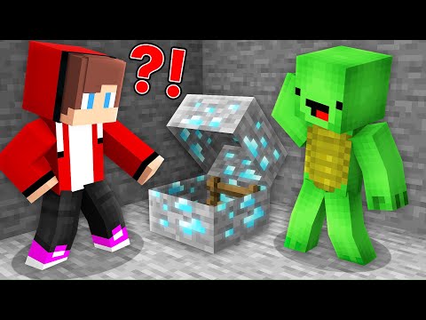 JJ and Mikey OPEN SECRET PASSAGE inside DIAMOND ORE BLOCK in Minecraft Maizen!