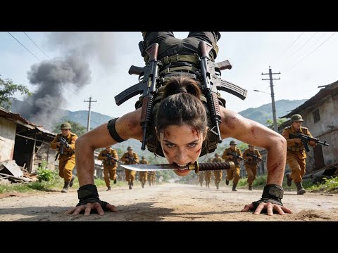 The beautiful killer storms into Japanese camp with weapons, wiping out an entire Japanese company.