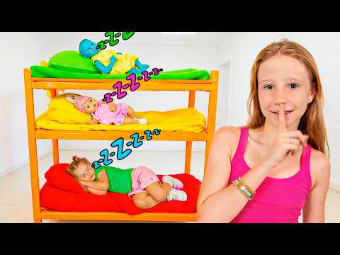 Nastya Takes Care of her sister and Babies