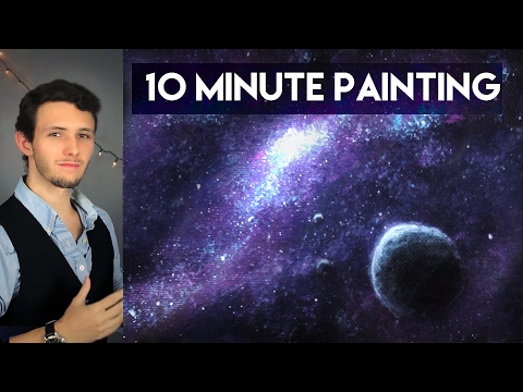 Painting a Galaxy and Stars with Acrylics in 10 Minutes!