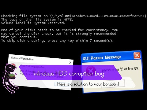 Windows HDD corruption bug