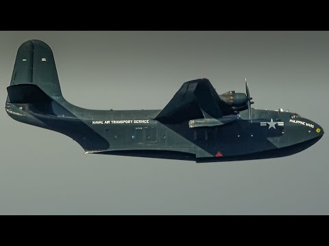 Philippine Mars Flies Again! Martin JRM-3 Mars Startup, Taxi & Flyby over Sproat Lake