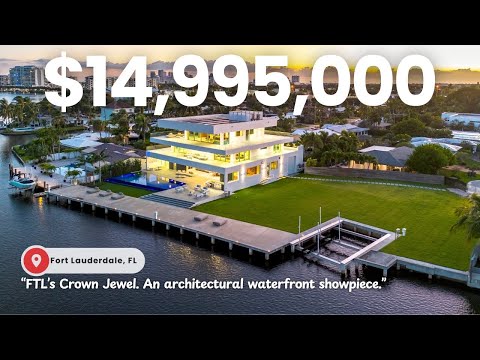 Touring an INSANE $15M South Florida Waterfront SMART MANSION with Auto Doors & Epic Views!!