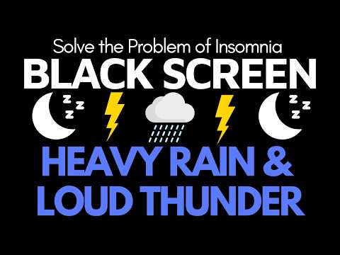 Solve the Problem of Insomnia with Heavy rain & Loud Thunder in Forest at Night | Black Screen