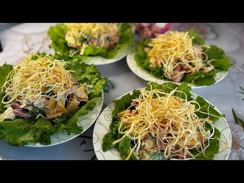 ХИТ САЛАТ 2025!🥗Салат с сыром чечил. Салаты на праздничный стол. Новинка. Чечил салат