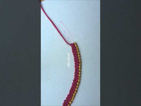easy neck design braid stitch with pearl💥