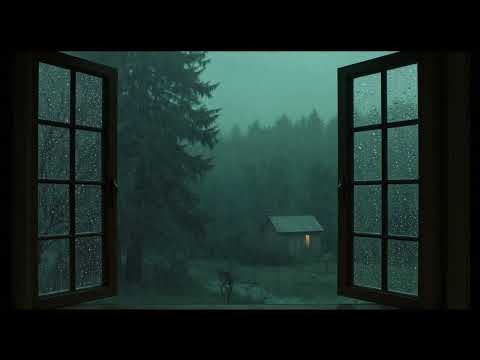 Rain Sound On Window With Thunder 🌙 Heavy Rain For Focus & Study