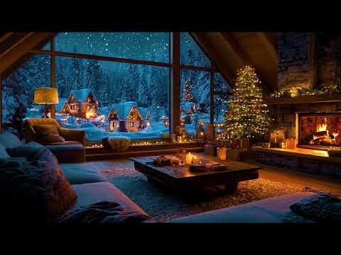 Cozy Christmas Night 2025 ❄️ Gentle Snowfall & Warm Fireplace Ambience for Deep Peaceful Sleep