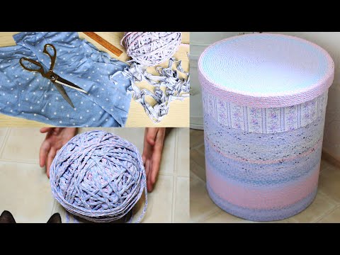 ГЕНИАЛЬНО прибралась! Разрезала все старые вещи и получилась Большая КОРЗИНА для хранения