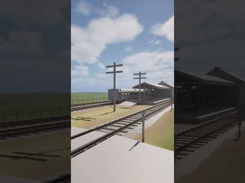 Day & Night Cycle of Train Station Blockout in UE5  #ue5 #unrealengine #trains #gamedev #tutorial