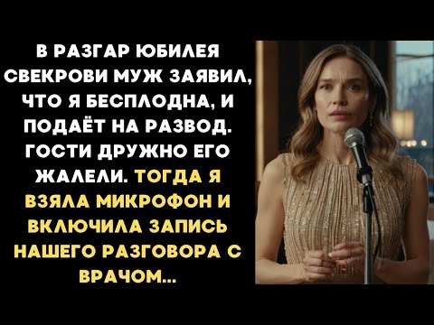 В разгар юбилея свекрови муж заявил, что я бесплодна, но я включила запись разговора с врачом