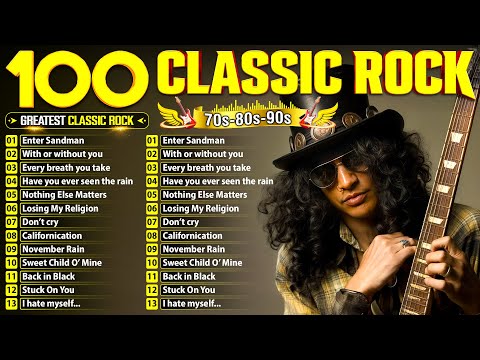 Nirvana, Led Zeppelin, Bon Jovi, Aerosmith, U2, ACDC - Classic Rock Songs 70s 80s 90s Full Album