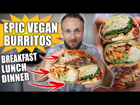 3 HIGH PROTEIN VEGAN BURRITOS | EASY RECIPES 🌱🌯🔥