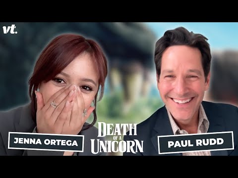 Jenna Ortega & Paul Rudd On Swearing & Cool On-Screen Parents | Death Of A Unicorn Interview