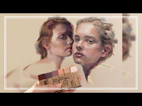 Trying out New Oil Pastel “KAWACHI” | Portrait Painting & Review