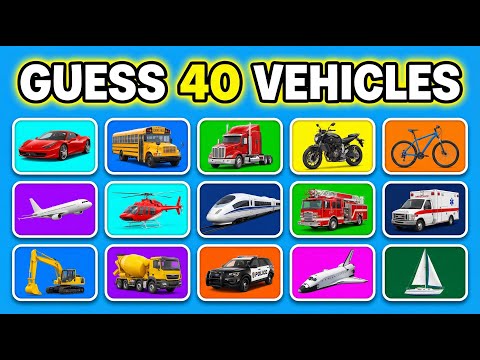 40 Transportation Challenge 🚗✈️🚲 | Guess the Vehicle in 5 Seconds!