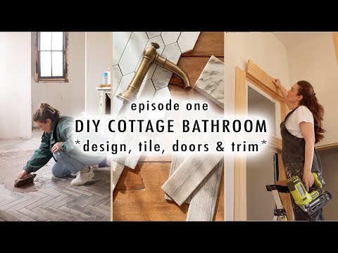 DIY COTTAGE BATHROOM EP1 *design, tile, doors & trim* | XO MaCenna