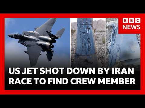 Iranian and US forces race to find missing American airman after fighter jet shot down | BBC News