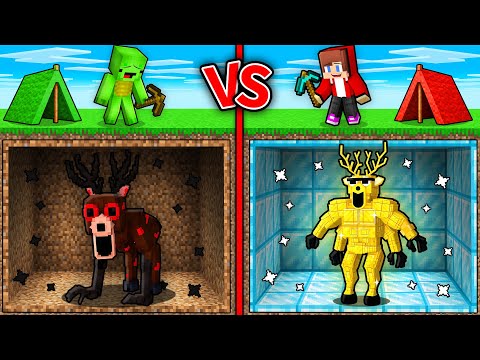 Mikey Poor vs JJ Rich 99 Nights Deer Mine Battle in Minecraft ! - Maizen
