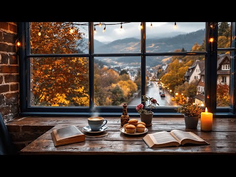 Warm Autumn Morning Jazz 🍁☕️ Fall Coffee Shop Ambience with Smooth Jazz Music for Work, Study, Rela