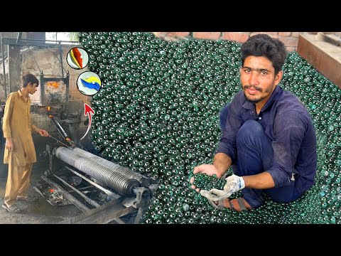 Glass Scrap Recycling Process to Make Glass Marble Balls | Crystal Balls Manufacturing
