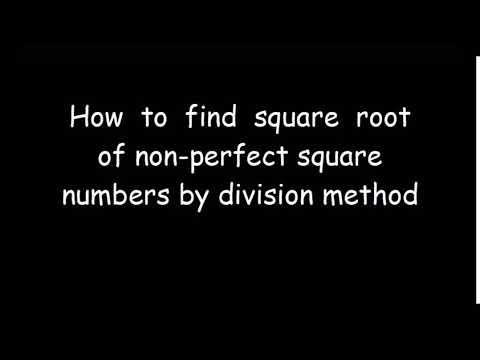 How to find square root of non perfect square number by division method