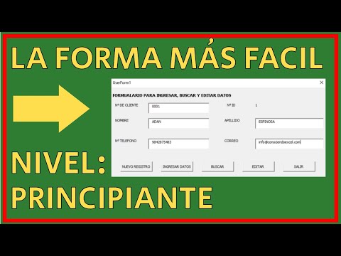 INGRESAR, BUSCAR Y EDITAR DATOS DESDE FORMULARIO EN EXCEL VBA