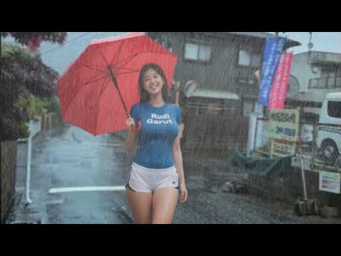 Walking in the Heavy Rain in Kagoshima, Japan | Soothing ASMR Rain Sounds for Sleep & Focus