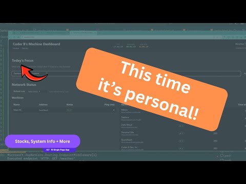 This time, it's personal! - Dashboard Lite - .NET 10 Single Page App - Ep 03