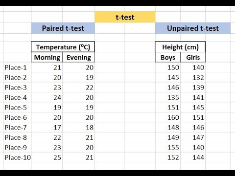 How to perform t-test in Excel