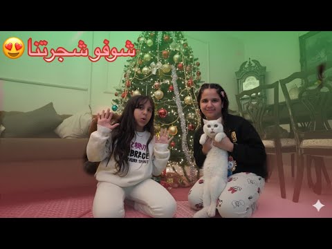 شجرة الكرسمس في بيتنا مع شكل الصالة النهائي 