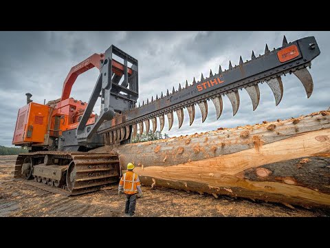 Extreme Dangerous Fastest Big Chainsaw Cutting Tree Machines | Monster Stump Removal Excavator #53
