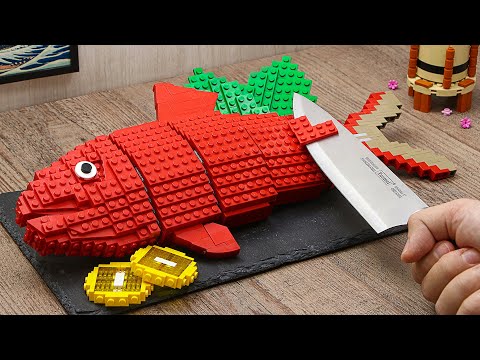 Catch & Fillet a LEGO RARE Salmon Fish recipes | Amazing Cutting Skills Compilation