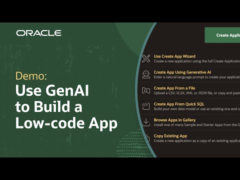 Build a Low-Code App Using Oracle APEX AI Assistant: Demo