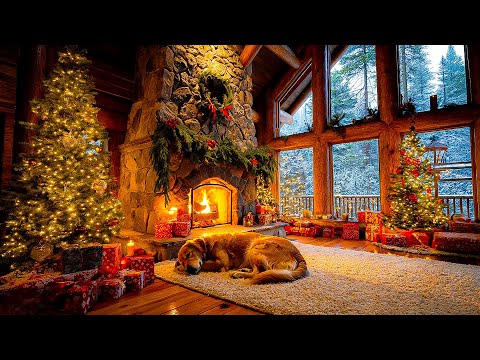Cozy Christmas Songs With Crackling Fireplace - Relaxing Christmas Ambience, Holiday Spirit