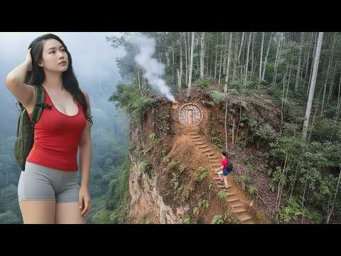 Build a Secret Cliff Shelter Underground | Survival With No Food, No Water, Fire Only