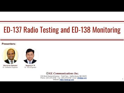 ED 137 Radio Testing and ED 138 Monitoring