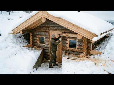 Building a Semi-Underground Wooden Shelter | Full Handmade Process